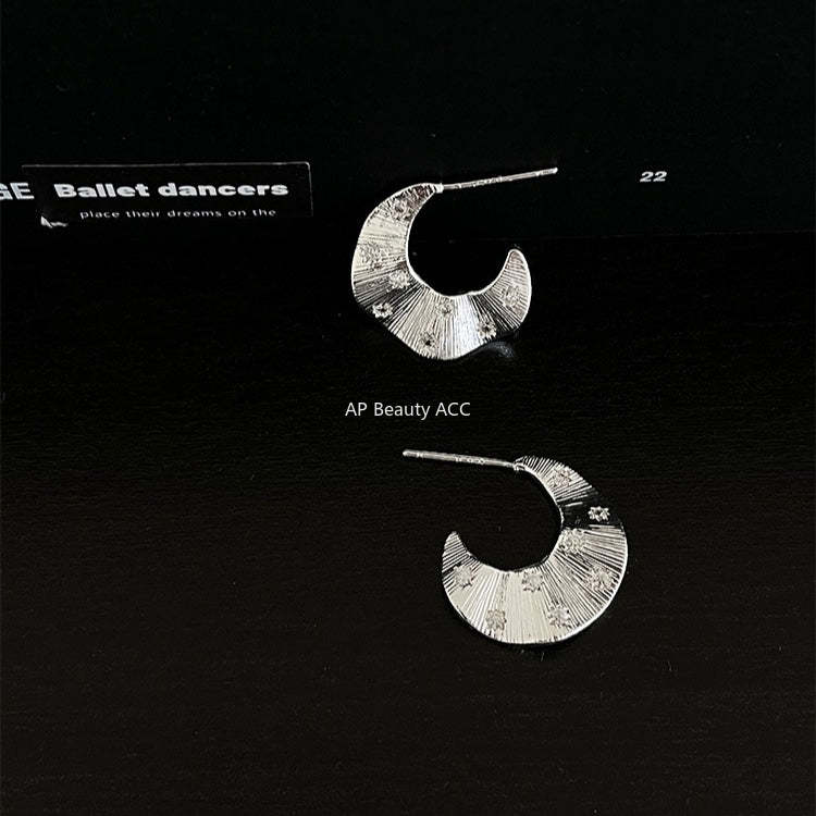 A관 - 큐빅 주름무늬 디자인 대형 스터드 귀걸이 [EH-4185] 25.10-5