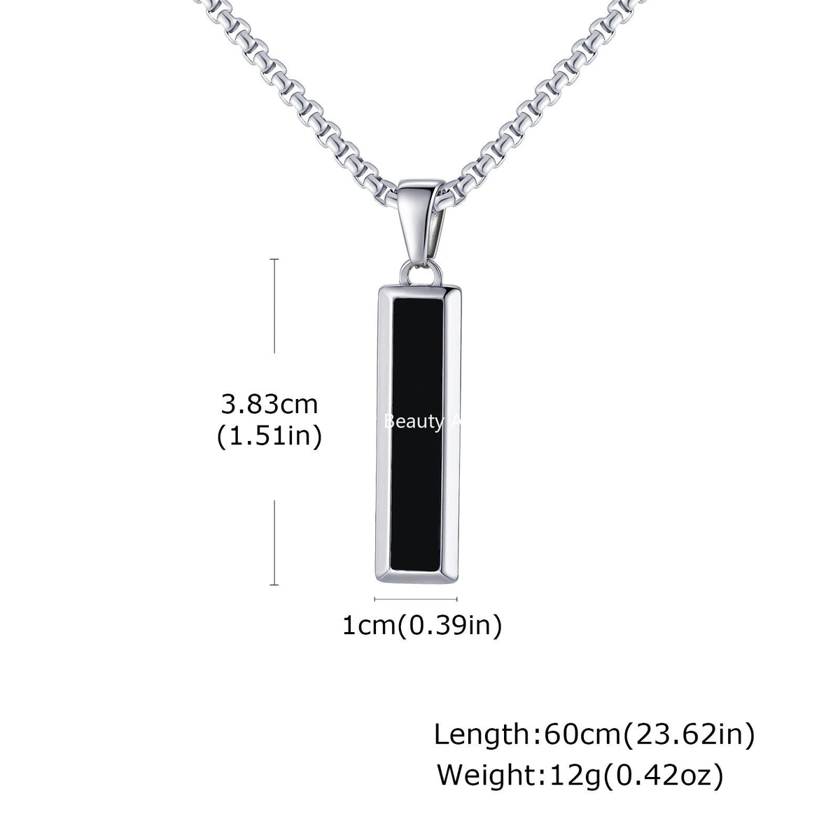 G관 - 스테인리스 오닉스 마노 터키석 펜던트 목걸이 [PN-2221] 25.11-1