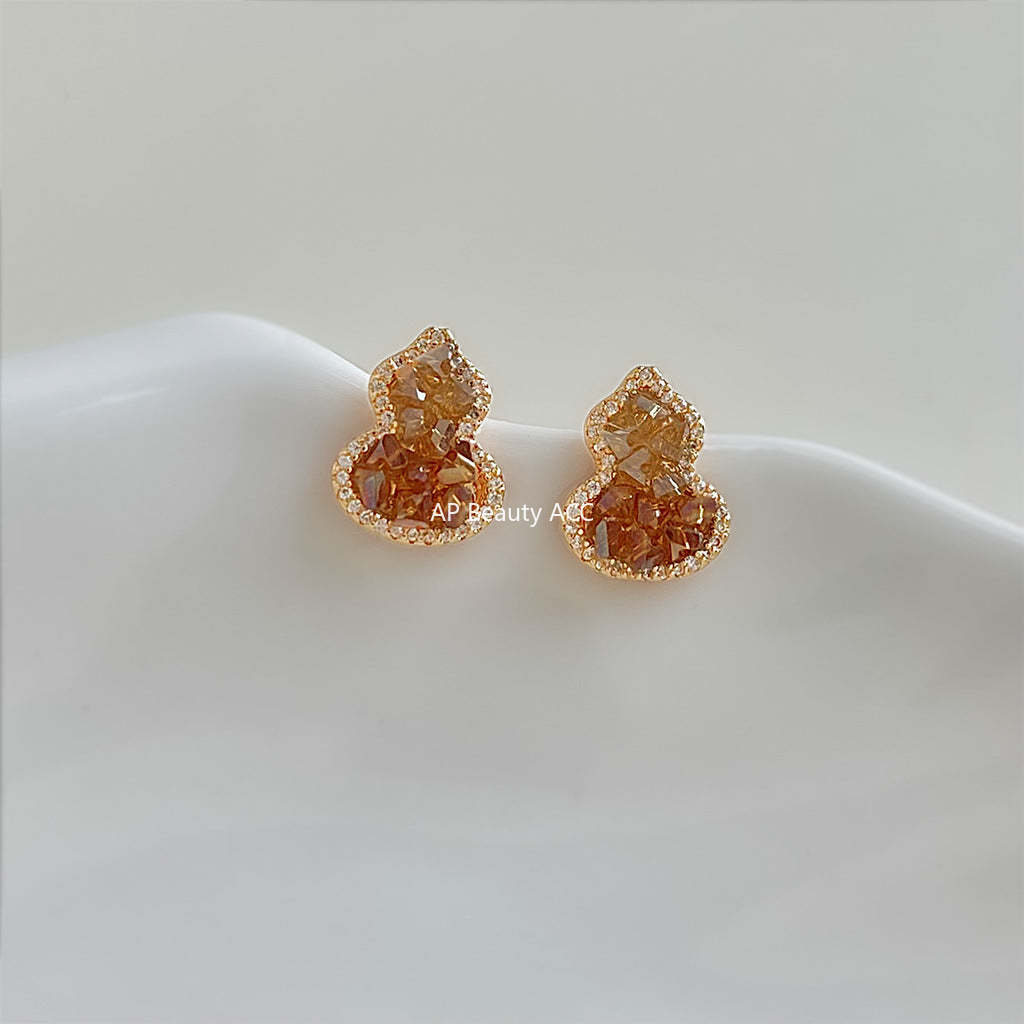 C관 - 925 은침 크리스탈 호리병 모양 큐빅 귀걸이 [6949] 25.10-4