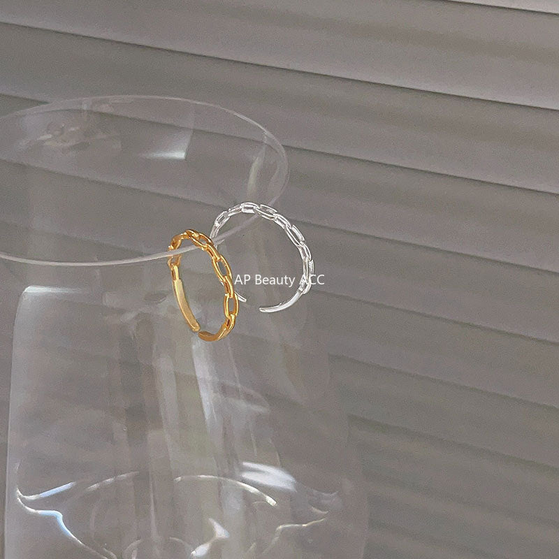 F관 - 925 실버 체인 디자인 오픈형 반지 [J1427] 25.10-1