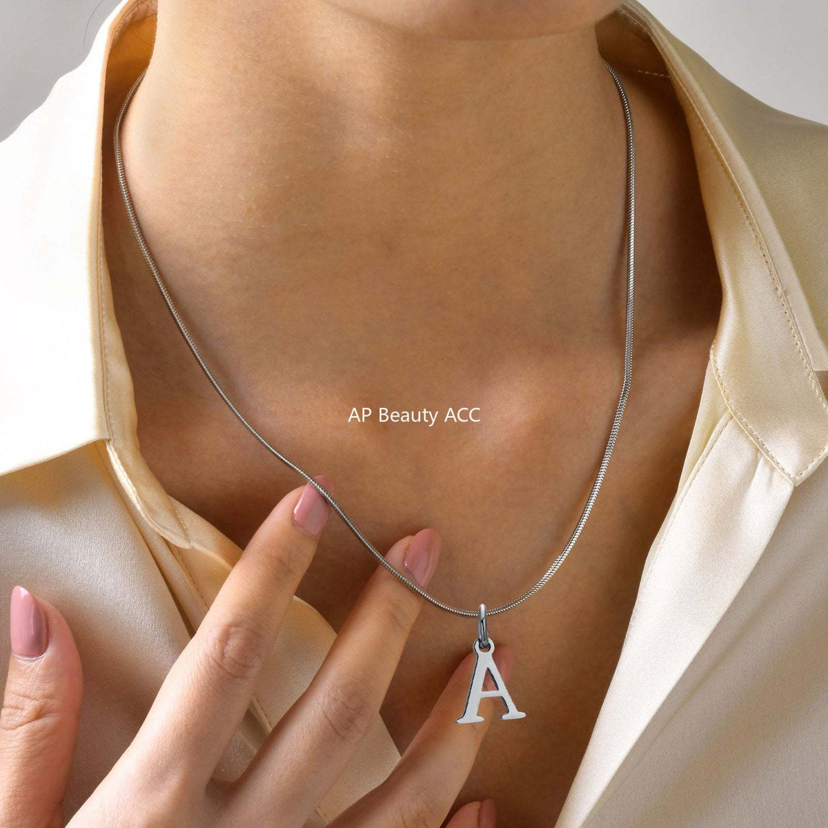 G관 - 스네이크 체인 알파벳 스테인리스 목걸이 [NC-1315] 25.11-3