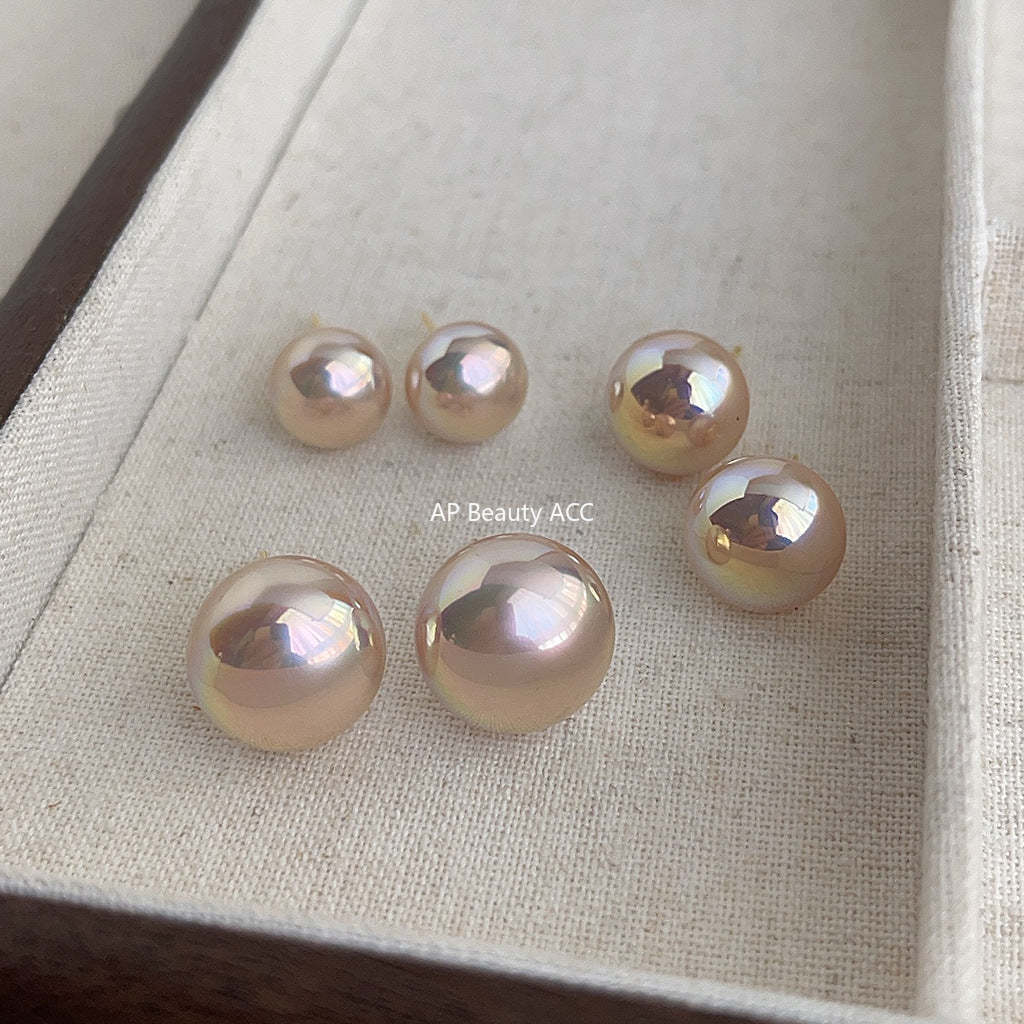 C관 - 핑크 펄 고품질 담수 진주 우아한 은침 귀걸이 [4557-4561] 24.07-2