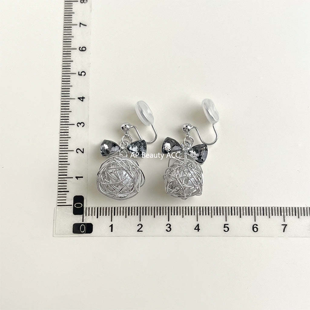 C관 - 큐빅 레진 진주 무피어싱 나선형 이어커프 귀걸이 [EJ0203F] 25.02-3