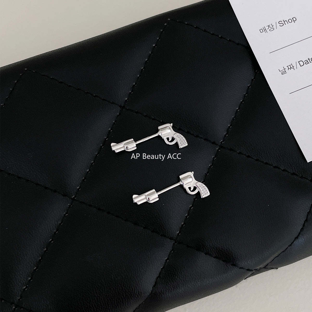 A관 - 925 은침 권총 장미 십자가 모양 피어싱 귀걸이 [EH-4190] 25.10-5