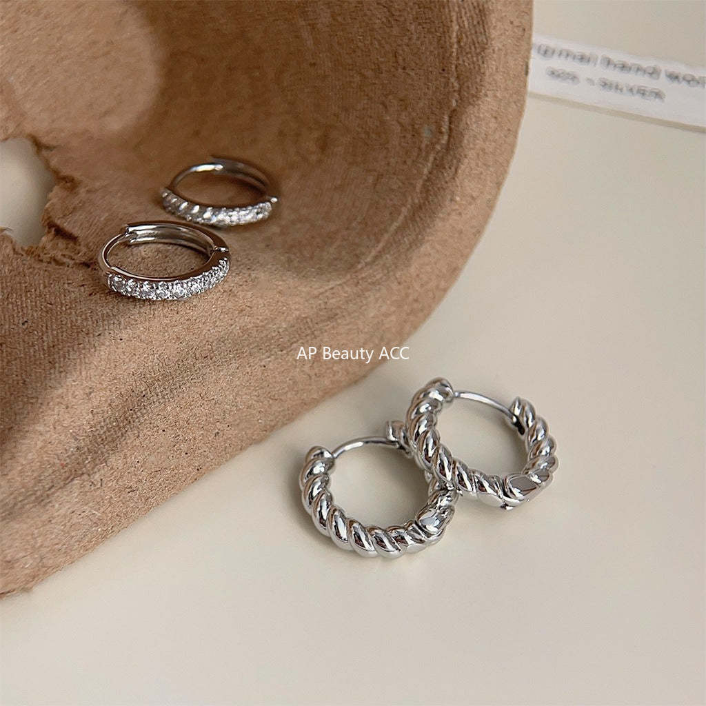 C관 - 미세 큐빅 장식 귀걸이 데일리 귀걸이 [3608-3609] 24.01-4