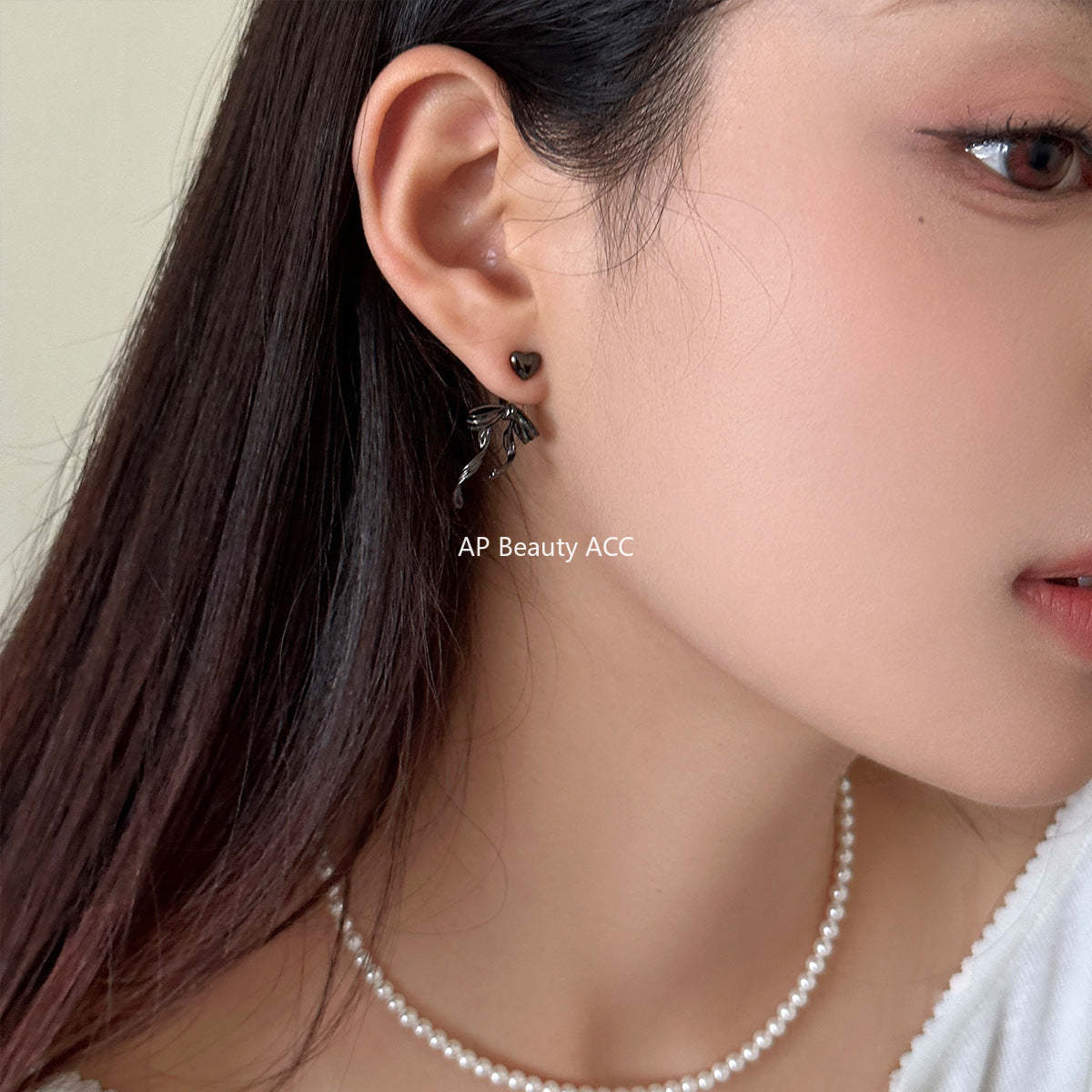 A관 - 925 은침 뒷걸이 하트 리본 귀걸이 [EH-2987] 24.06-3