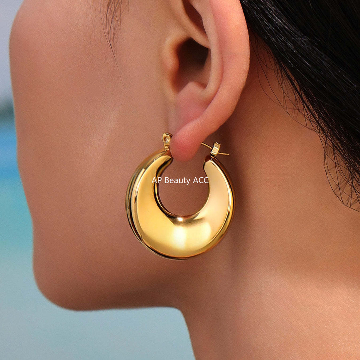 D관 - 18K 도금 기하학 디자인 스테인리스 스틸 귀걸이 [F1029-F1030-F166] 25.07-3