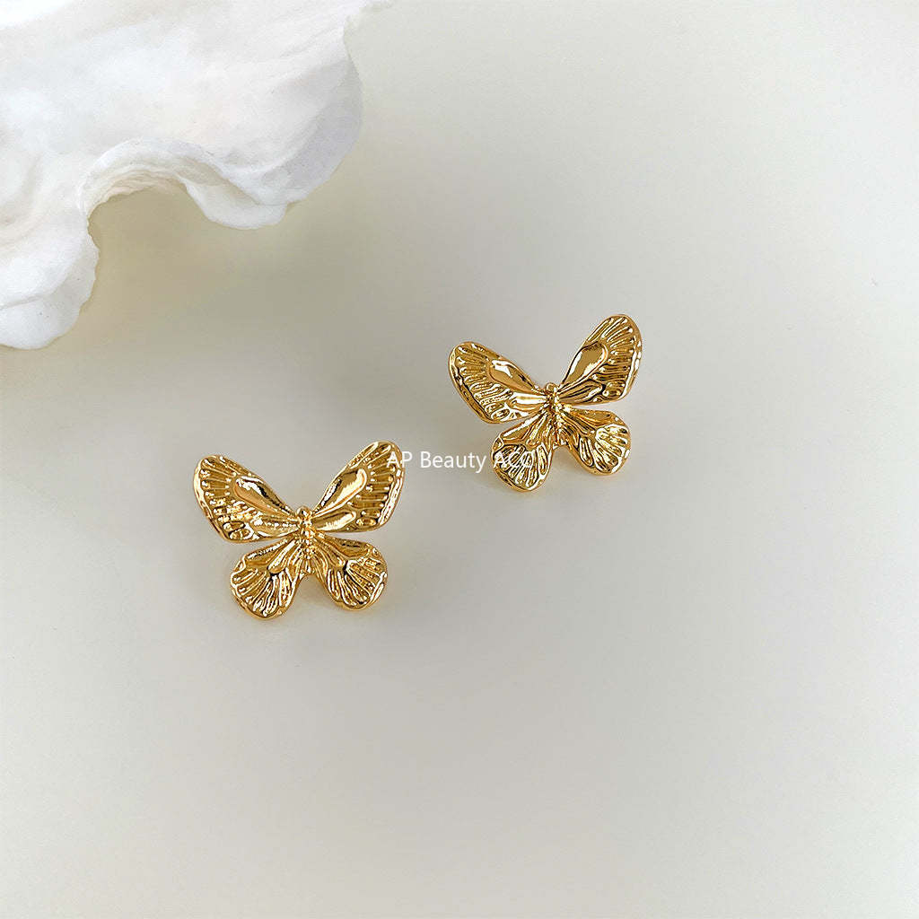 C관 - 나비 리본 심플 14K 도금 스윗한 귀걸이 [4446] 24.07-2