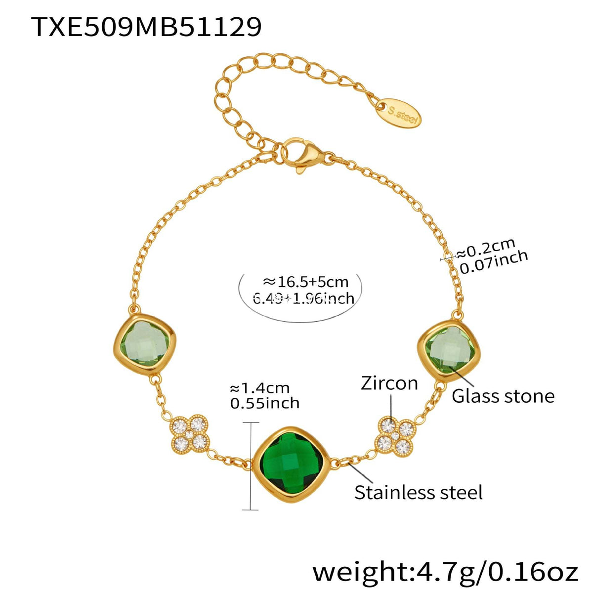 D관 - 스테인리스 스틸 둥근 사각 컷팅 큐빅 목걸이 귀걸이 팔찌 [TXP509] 25.12-1