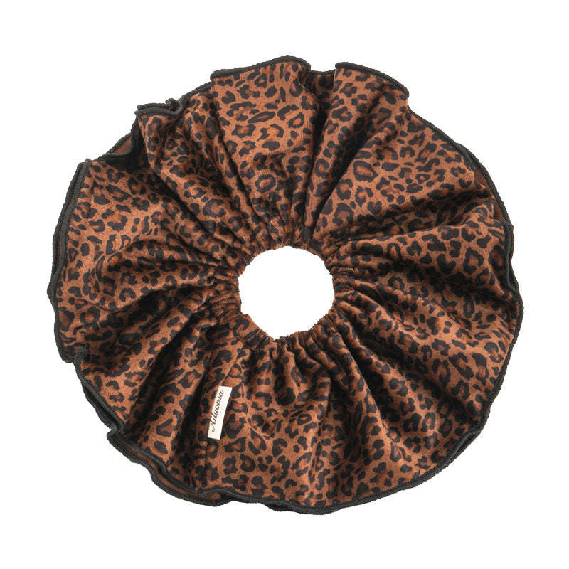 E관 - 벨벳 호피무늬 이중 곱창 헤어밴드 [27616] 25.10-5
