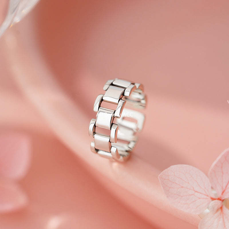 B관 - 925 실버 빈티지 체인 디자인 오픈형 반지 [YC5193R_1] 25.10-5