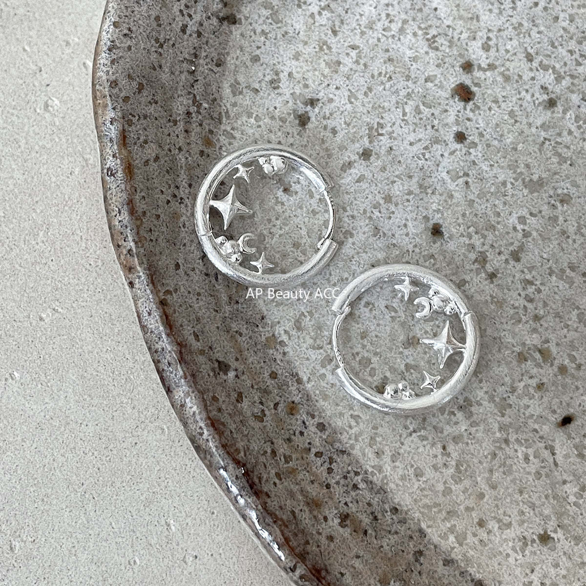 A관 - 샌딩 텍스처 별 디자인 링 귀걸이 [EH-4271] 25.11-4