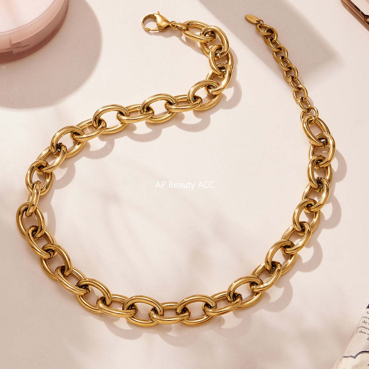 D관 - 볼드 O체인 18K 도금 스테인리스 스틸 목걸이 팔찌 [TXP465] 25.11-3