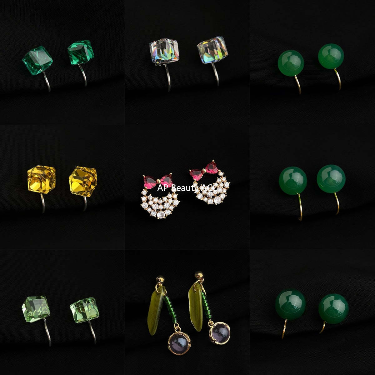 C관 - 18K 도금 컬러풀 이어커프 귀걸이 [EJ0303C] 25.03-3