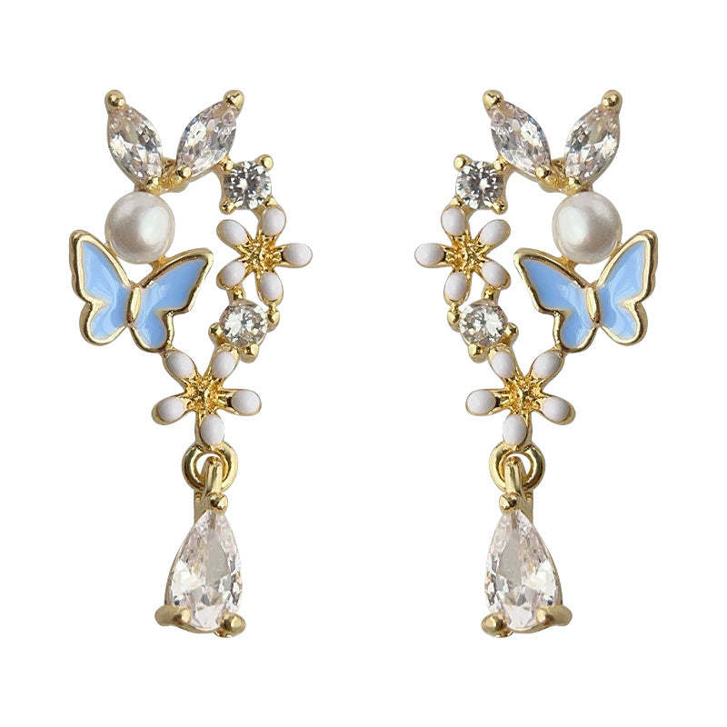 C관 - 14K 도금 여름 꽃 모티프 디테일 귀걸이 [4113] 24.06-1