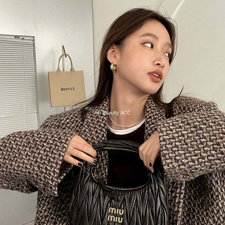 A관 - 주름 모양 925 은침 후프 귀걸이 [EH-2071.EBSJ] 25.12-3