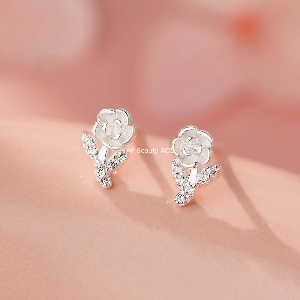 B관 - 999 실버 장미 플라워 귀걸이 [YC3052E_1] 25.11-4