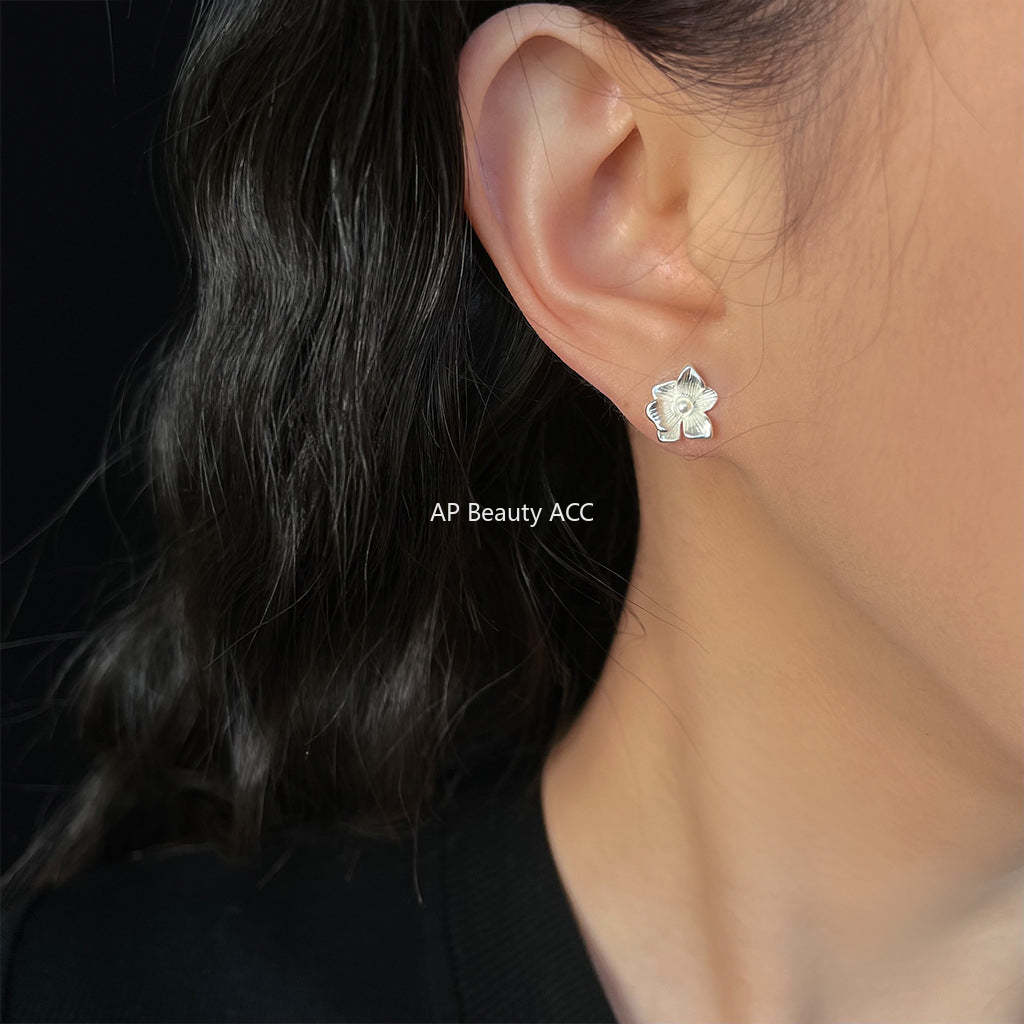 C관 - 플라워 진주 925 은침 귀걸이 [5760] 25.03-4