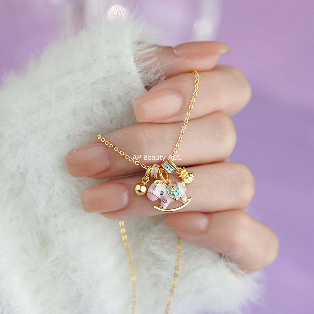 B관 - 999 실버 흔들 목마 디자인 펜던트 목걸이 [YC1589N_1] 25.12-1