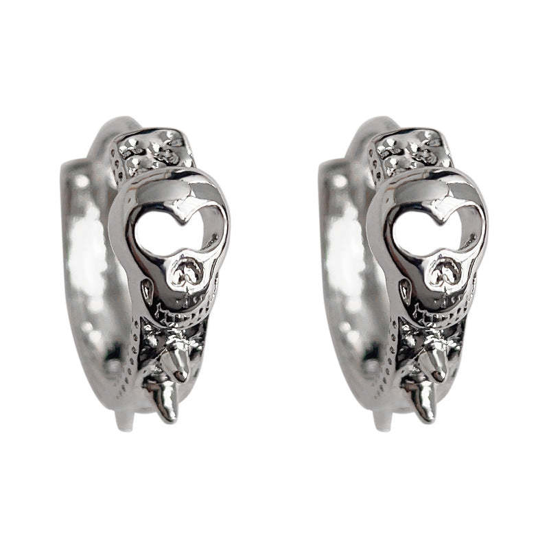 C관 - 개성 있는 파크 스타일 해골 귀걸이 은침 귀걸이 [3744] 24.04-2