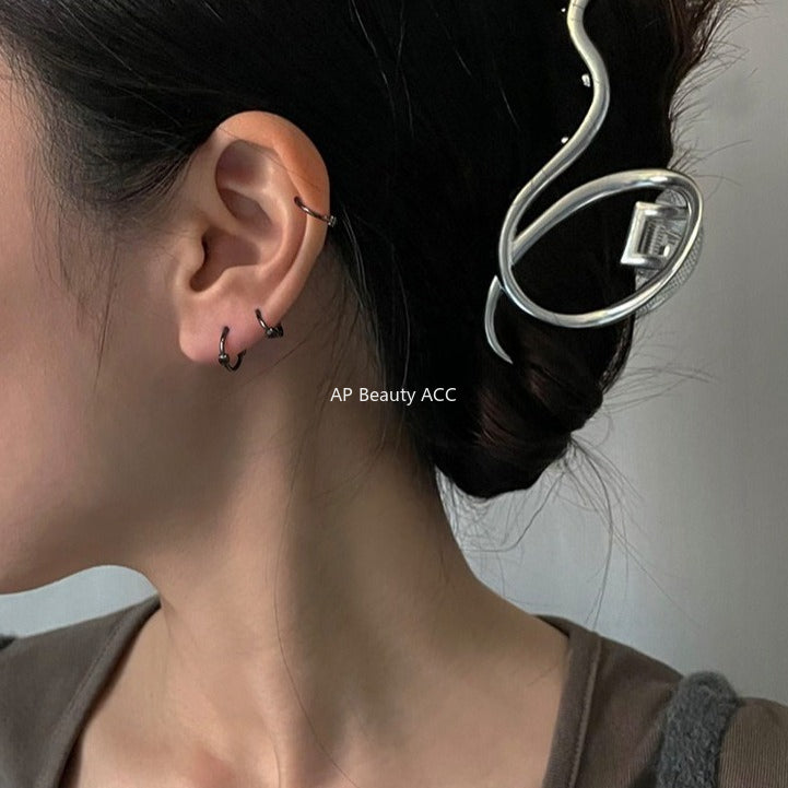 A관 - 999 실버 심플 링 귀걸이 [EH-2308] 25.10-3