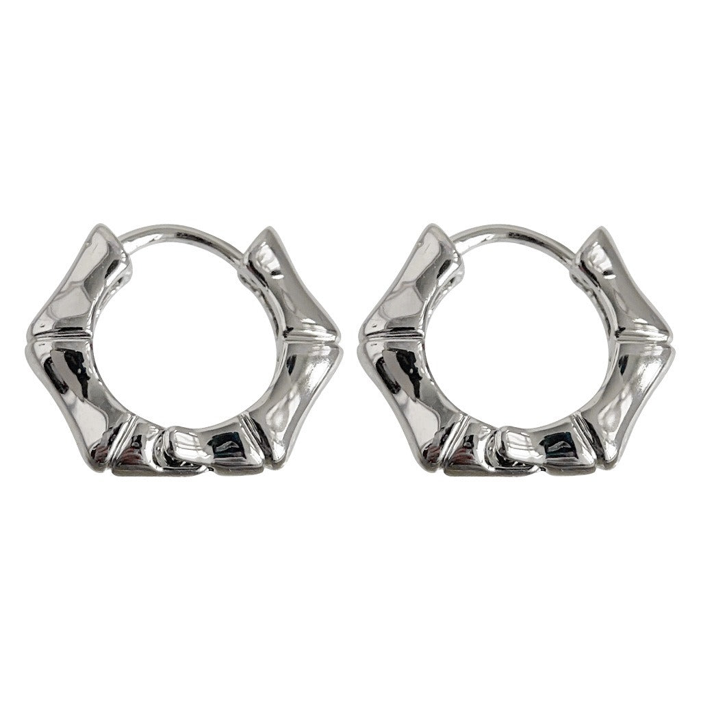 C관 - 기하학 대나무 디자인 귀걸이 시크한 귀걸이 [3594] 24.01-4