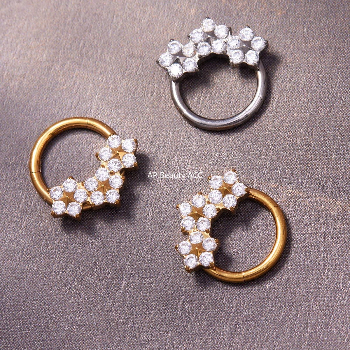 D관 - 티타늄 합금 스틸 큐빅 심리스 링 코 피어싱 [T001] 25.11-2