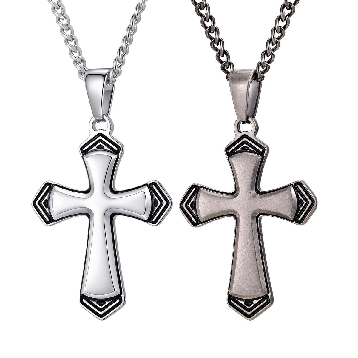 G관 - 스테인리스 스틸 컷팅 십자가 펜던트 목걸이 [PN-2263] 25.12-2