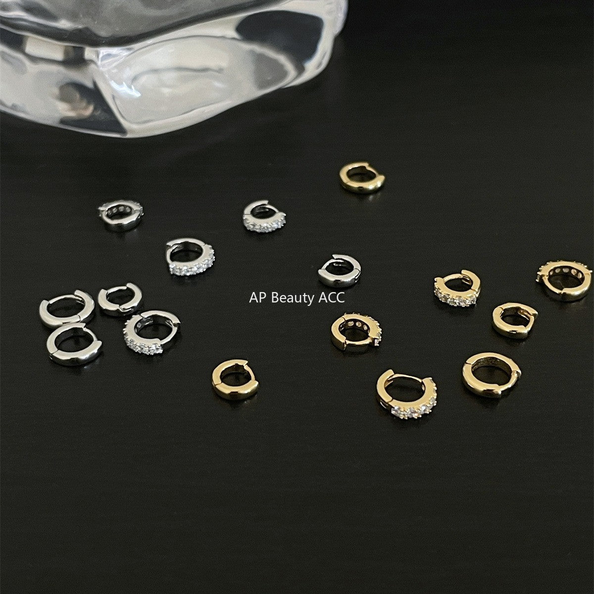 A관 - 925 실버 심플 미니 큐빅 링 귀걸이 [EH-4209] 25.10-3