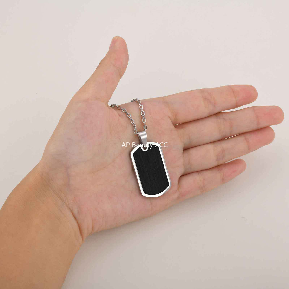 G관 - 스테인리스 태그 플레이트 펜던트 목걸이 [PN-2236] 25.11-2