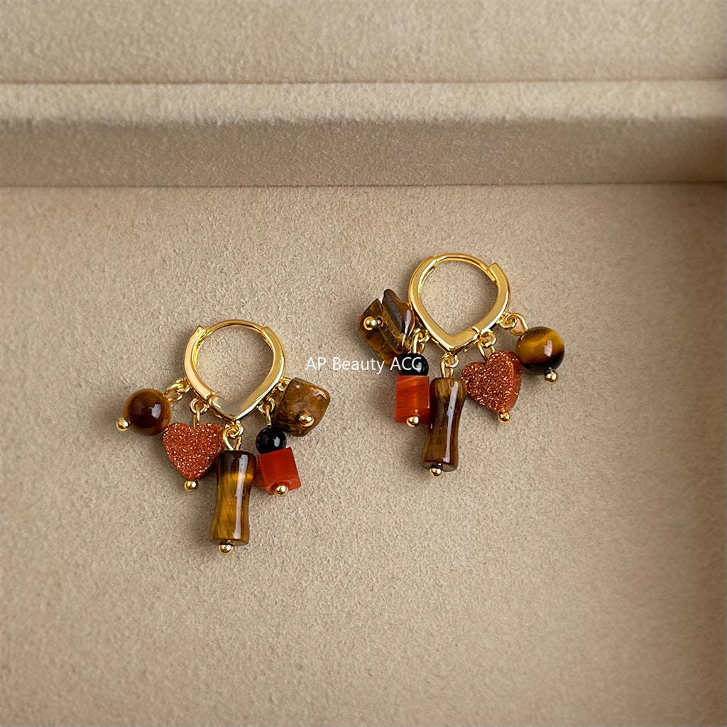 C관 - 핸드메이드 호안석 아게이트 태슬 귀걸이 [7178] 25.12-3