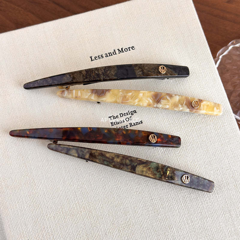 E관 - 일자형 골드 포인트 셀룰로이드 스프링 헤어핀 [27606] 25.10-4