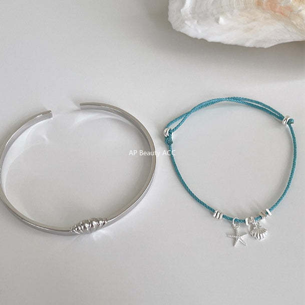 A관 - 불가사리 조개 925 실버 스트랩 팔찌 [SL-488] 25.12-1