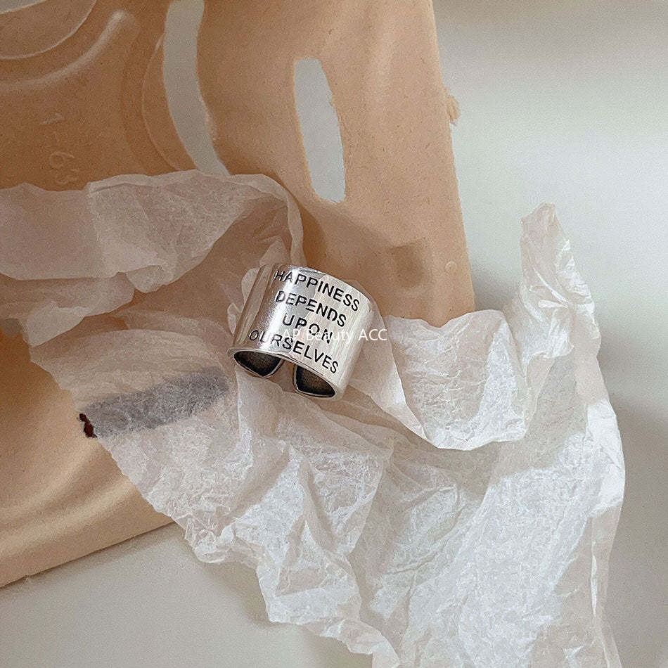 F관 - 925 실버 빈티지 레터링 볼드 반지 [J960] 25.10-5