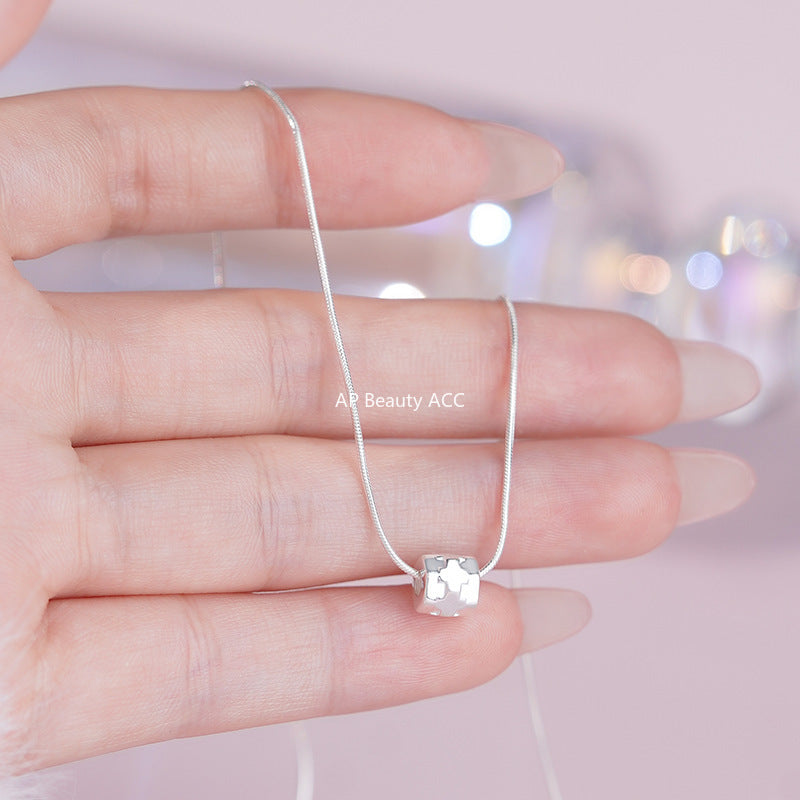 B관 - 925 실버 곡선형 크로스 펜던트 목걸이 [YC3897N] 25.10-2