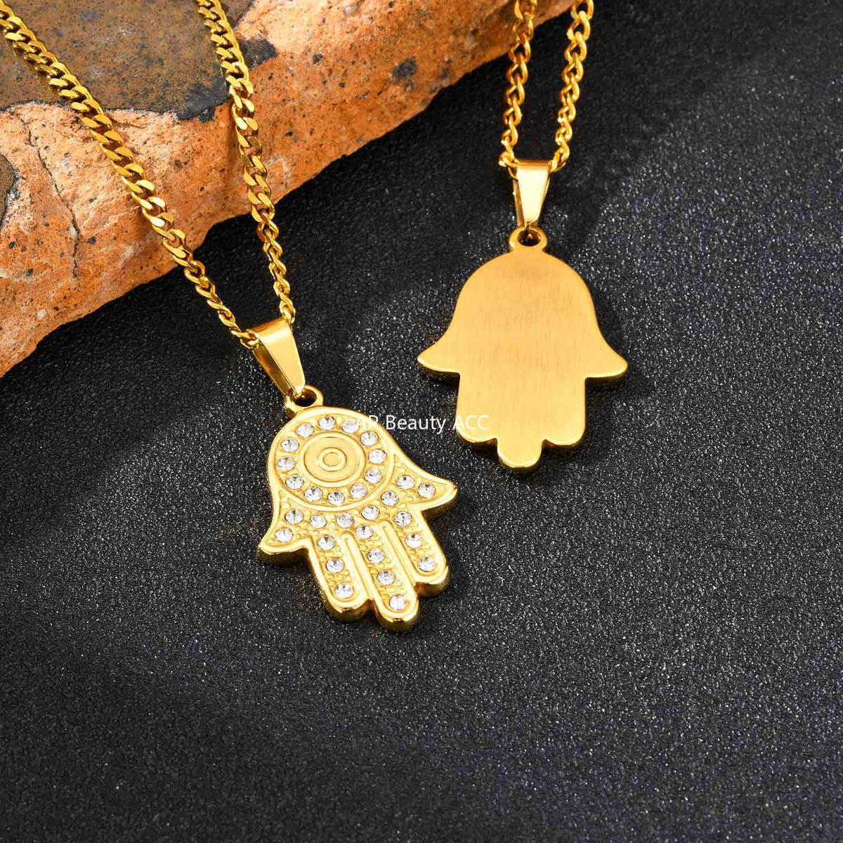 G관 - 스테인리스 파티마의손 큐빅 펜던트 목걸이 [PN-2264] 25.11-2