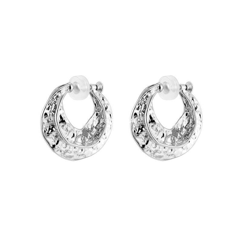 A관 - 메탈 텍스처 볼드 링 귀찌 귀걸이 [EJ-61] 25.12-3