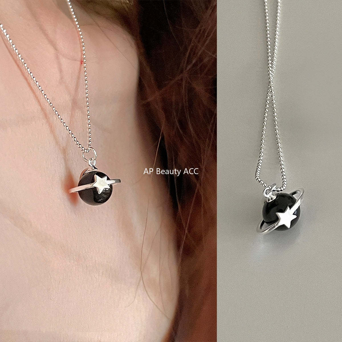 A관 - 925 실버 행성 별 천연석 펜던트 목걸이 [XL-1208] 25.09-4