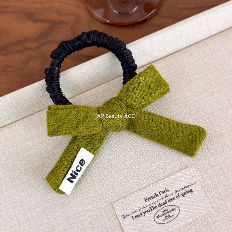 E관 - 니트 리본 디자인 슬림형 머리끈 헤어밴드 [27575] 25.10-3