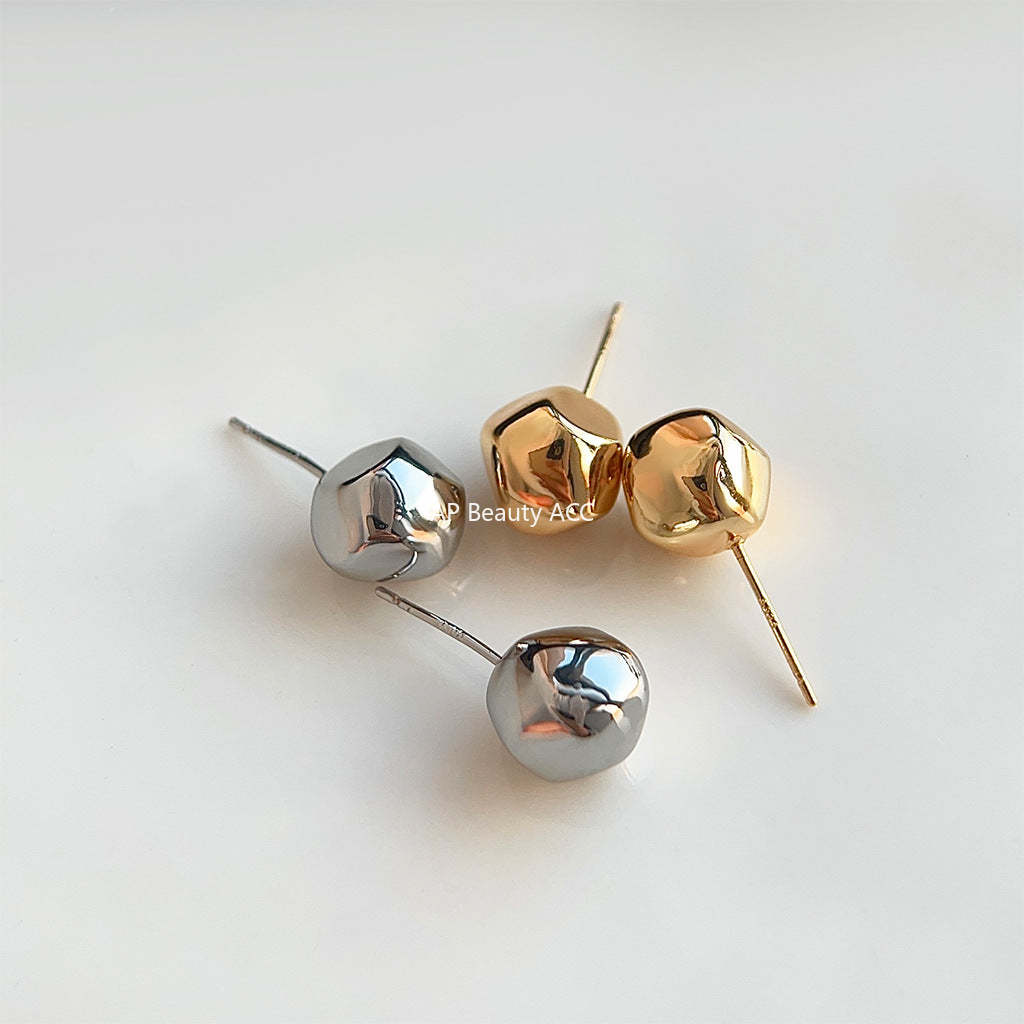 C관 - 18K 도금 두꺼운 심플 기하학 디자인 고급스러운 귀걸이 [3566-3567] 24.01-2