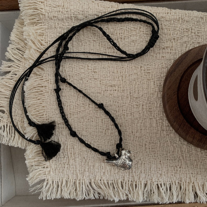 A관 - 925 실버 새 모양 펜던트 스트랩 목걸이 [1633] 25.12-3