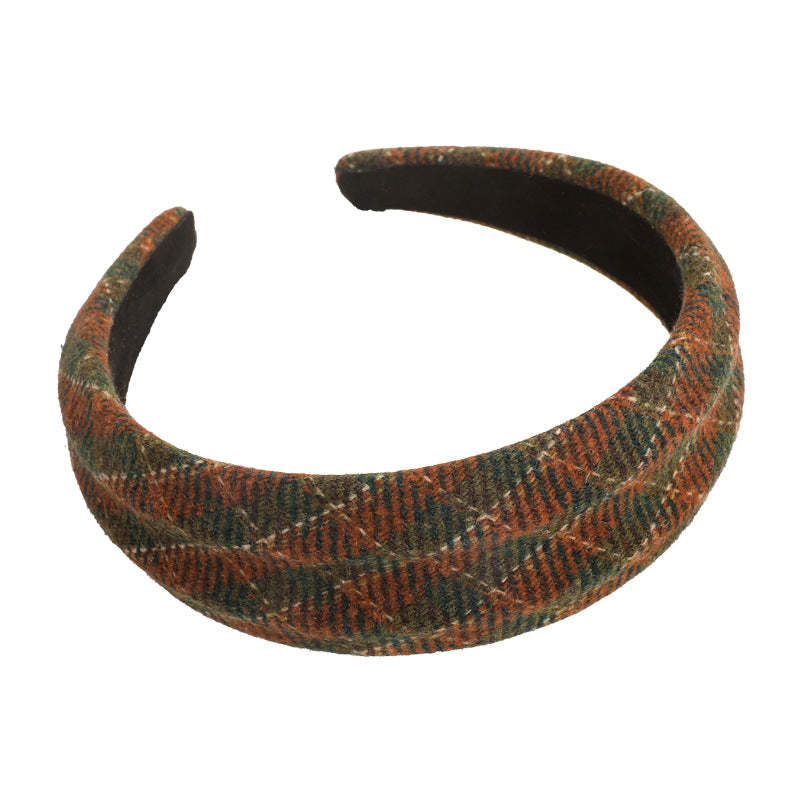 E관 - 체크 니트 입체 와이드 머리띠 [27500] 25.09-4