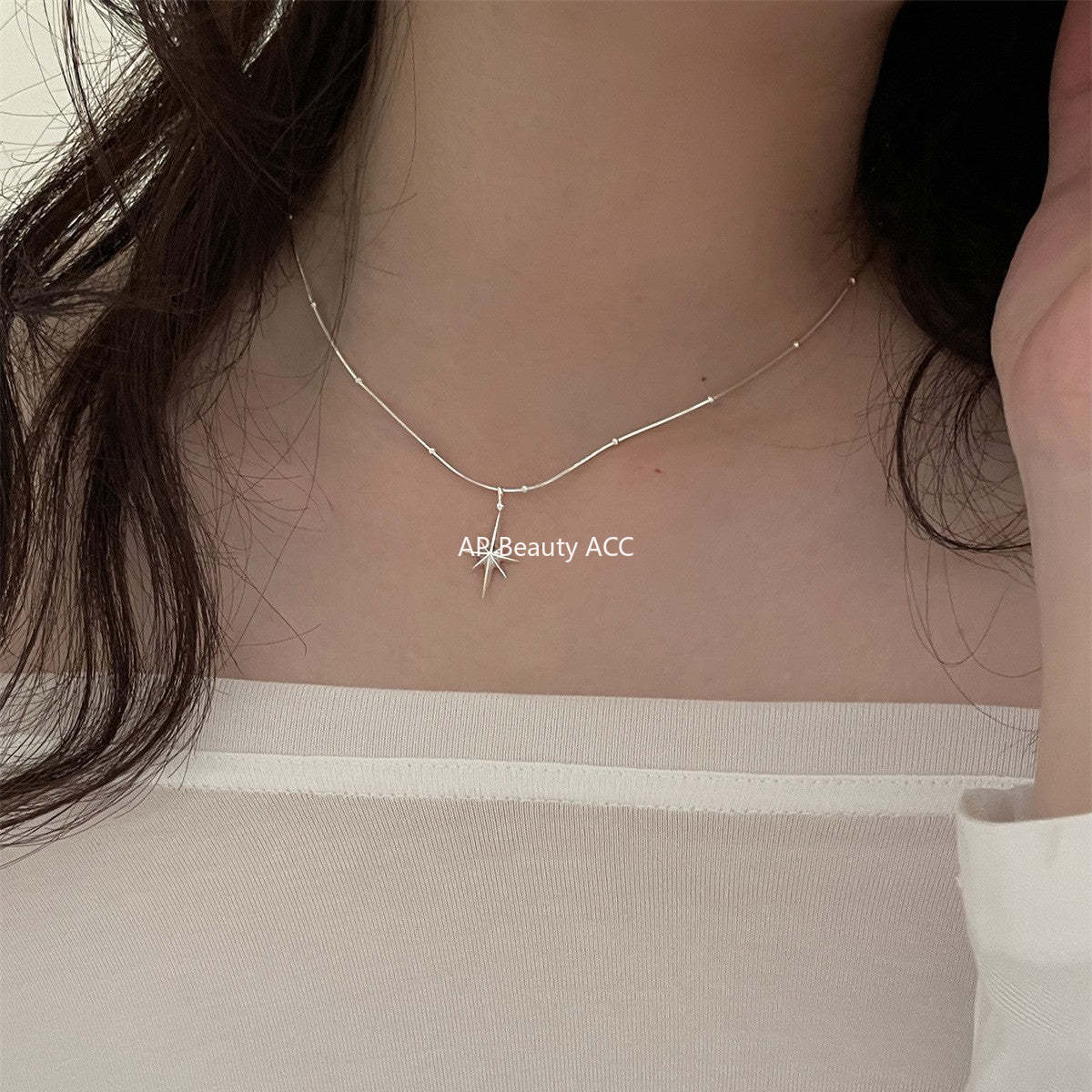 A관 - 925 실버 팔각별 펜던트 목걸이 [XL-1202] 25.09-4