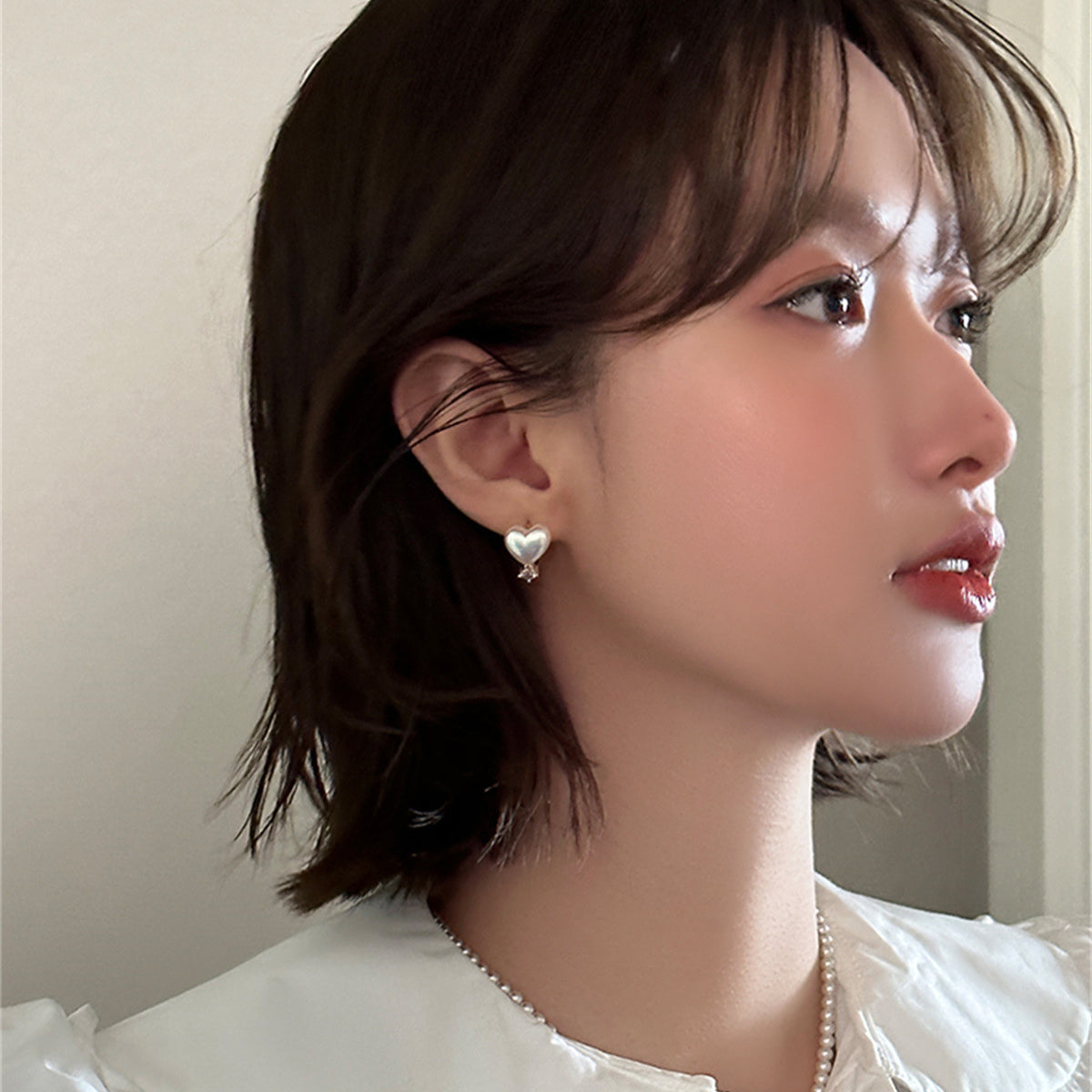 A관 - 925 은침 하트 진주 귀걸이 [EH-3866] 25.07-3