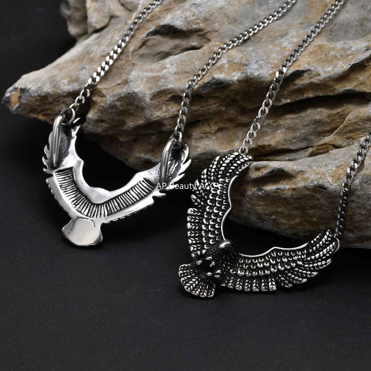 G관 - 스테인리스 스틸 펑크 독수리 디자인 목걸이 [PN-2242] 25.10-4