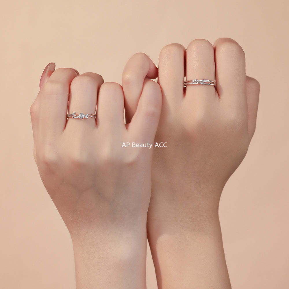 B관 - 999 실버 플라워 디자인 커플 반지 [YC5149R_1] 25.12-2