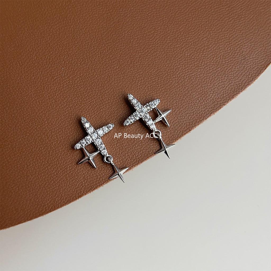 C관 - 팔각 별 큐빅 장식 귀걸이 세련된 귀걸이 [3648] 24.03-4