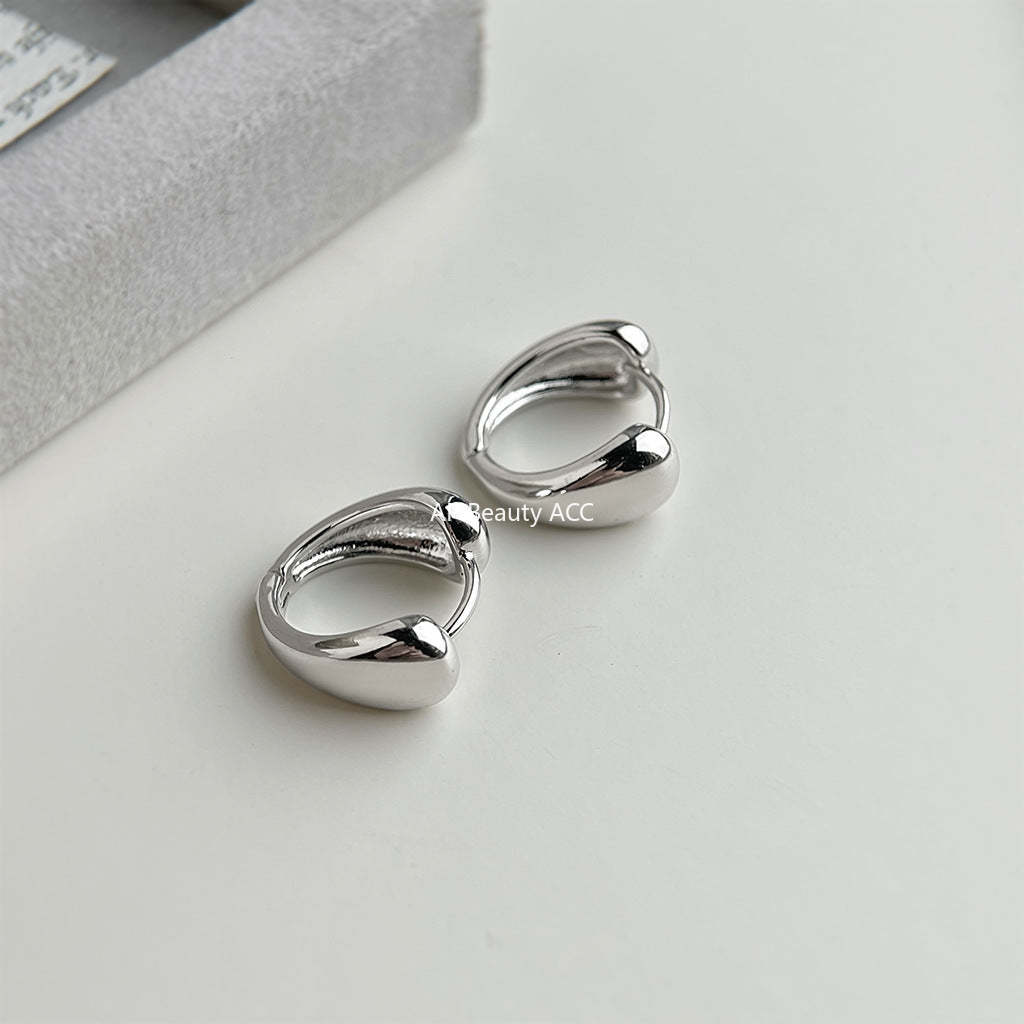 C관 - 유광 백금도금 원형 후프 귀걸이 [7118] 25.12-1