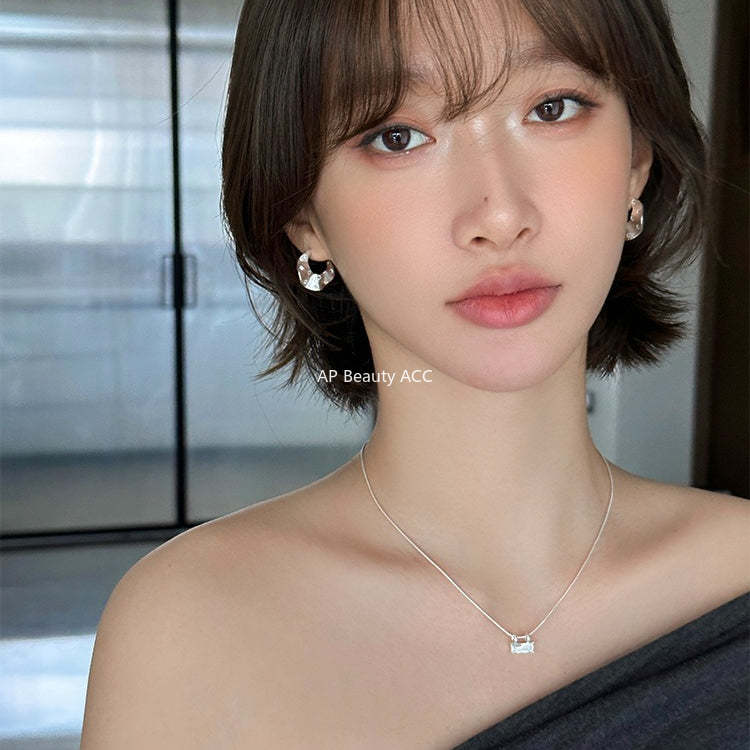 A관 - 큐빅 주름무늬 디자인 대형 스터드 귀걸이 [EH-4185] 25.10-5