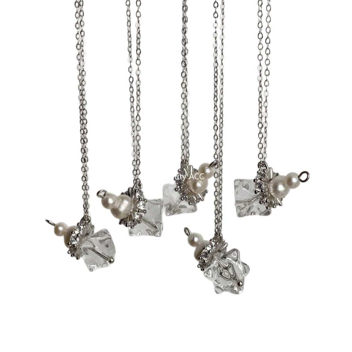 A관 - 백수정 담수진주 펜던트 925 실버 목걸이 [1497] 25.11-3